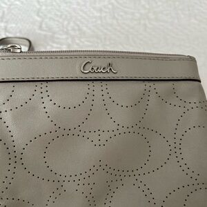 Coach Perforated Taupe Wristlet